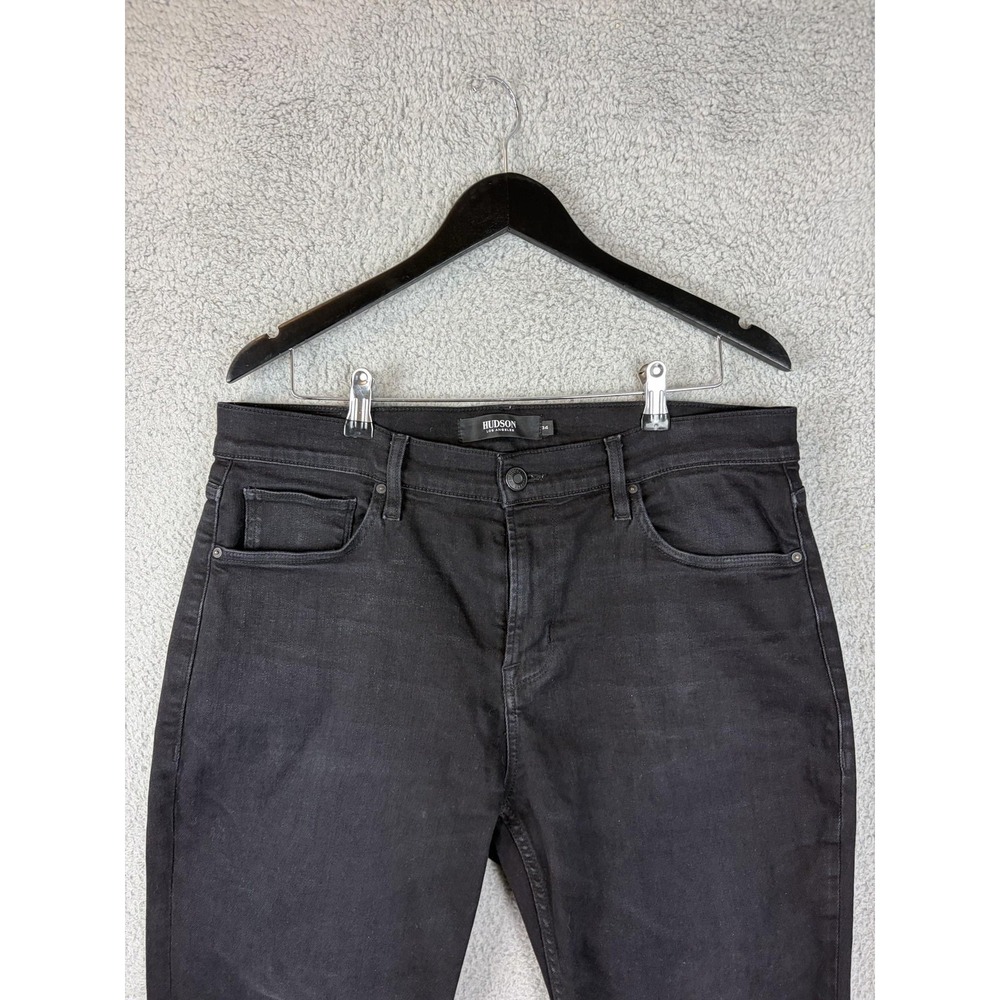 Hudson Zack Jeans Mens 34x30 Black Dark Wash Slim Skinny Stretch Denim Pants Men